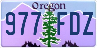 OR license plate 977FDZ