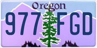 OR license plate 977FGD