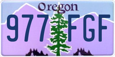 OR license plate 977FGF