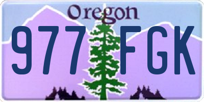 OR license plate 977FGK