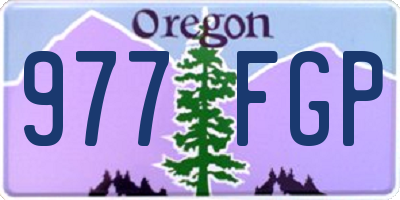 OR license plate 977FGP