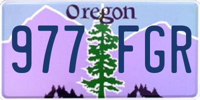 OR license plate 977FGR