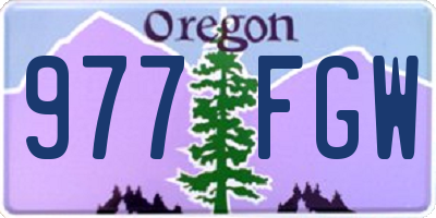 OR license plate 977FGW