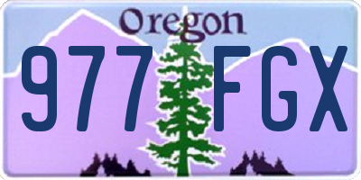 OR license plate 977FGX