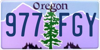 OR license plate 977FGY