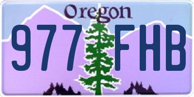 OR license plate 977FHB