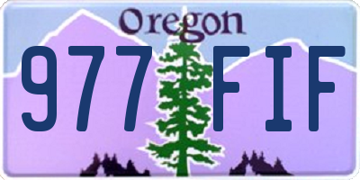 OR license plate 977FIF