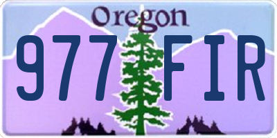 OR license plate 977FIR