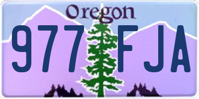 OR license plate 977FJA