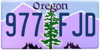 OR license plate 977FJD