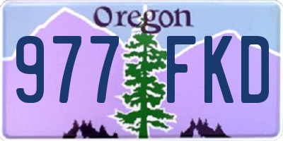 OR license plate 977FKD