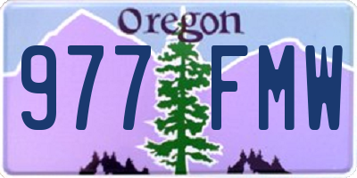OR license plate 977FMW