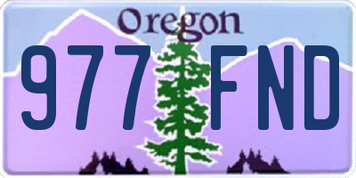 OR license plate 977FND