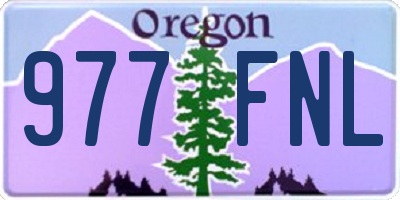 OR license plate 977FNL