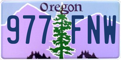 OR license plate 977FNW