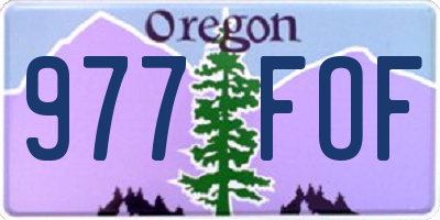 OR license plate 977FOF