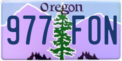 OR license plate 977FON