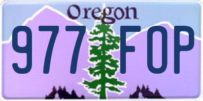 OR license plate 977FOP