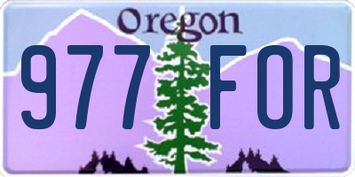 OR license plate 977FOR