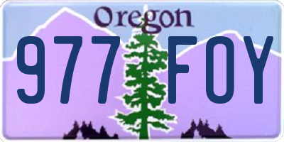 OR license plate 977FOY