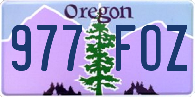 OR license plate 977FOZ