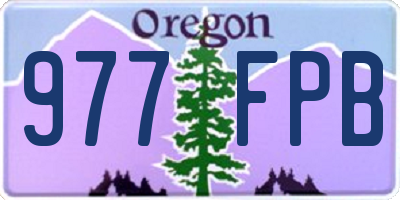 OR license plate 977FPB