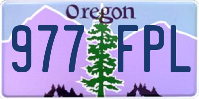 OR license plate 977FPL