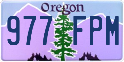 OR license plate 977FPM
