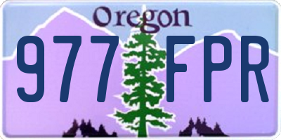 OR license plate 977FPR