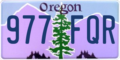 OR license plate 977FQR