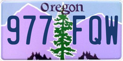 OR license plate 977FQW