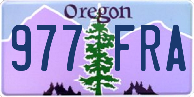OR license plate 977FRA