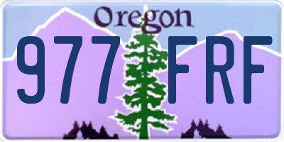 OR license plate 977FRF