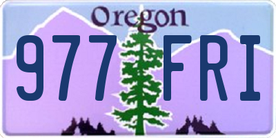 OR license plate 977FRI