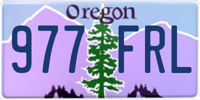 OR license plate 977FRL