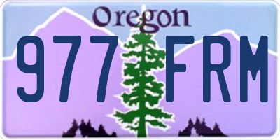 OR license plate 977FRM