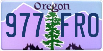 OR license plate 977FRO