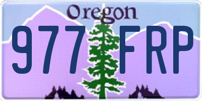 OR license plate 977FRP