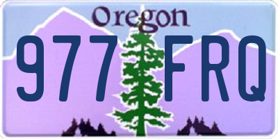 OR license plate 977FRQ