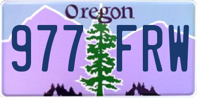 OR license plate 977FRW