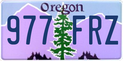 OR license plate 977FRZ