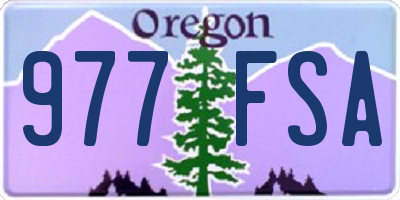 OR license plate 977FSA