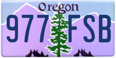 OR license plate 977FSB