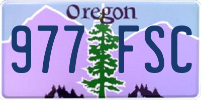 OR license plate 977FSC