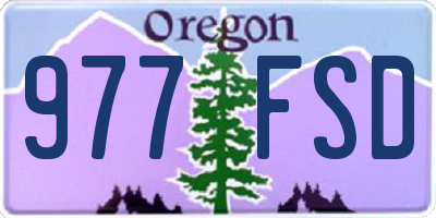 OR license plate 977FSD