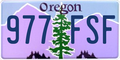 OR license plate 977FSF