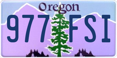 OR license plate 977FSI