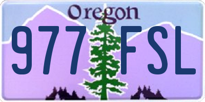 OR license plate 977FSL
