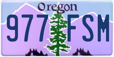 OR license plate 977FSM