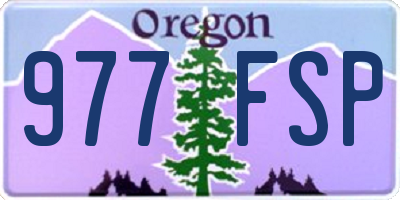 OR license plate 977FSP